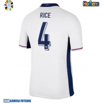 Camisa de Futebol Inglaterra Declan Rice #4 Equipamento Principal Europeu 2024 Manga Curta